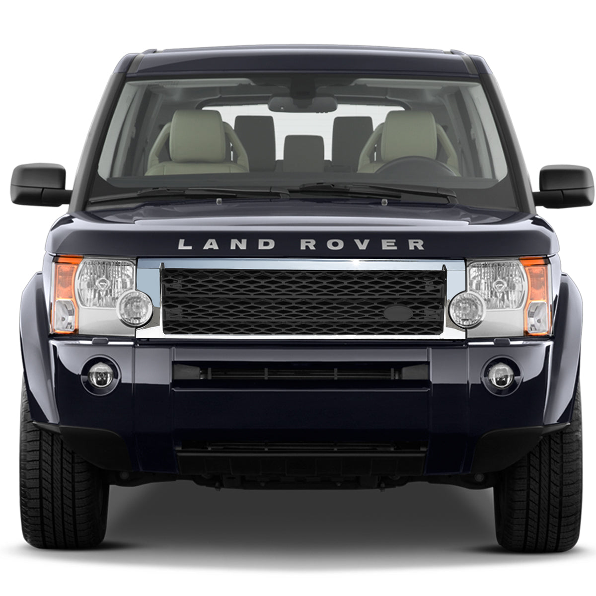 05-09 Land Rover LR3 Front Grille - Honeycomb Mesh - Chrome/Black