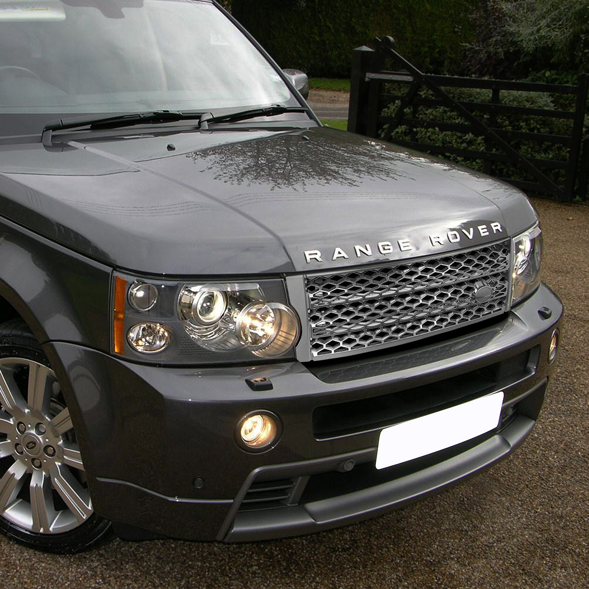 05-09 Land Rover LR3 Front Grille - Honeycomb Mesh - Grey