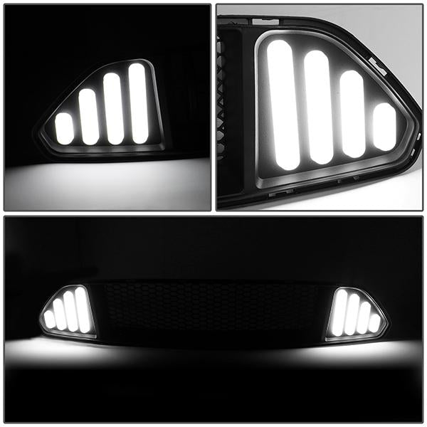 15-17 Ford Mustang LED DRL Front Grille - Badgeless Honeycomb Mesh - Black