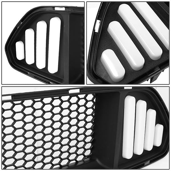 15-17 Ford Mustang LED DRL Front Grille - Badgeless Honeycomb Mesh - Black