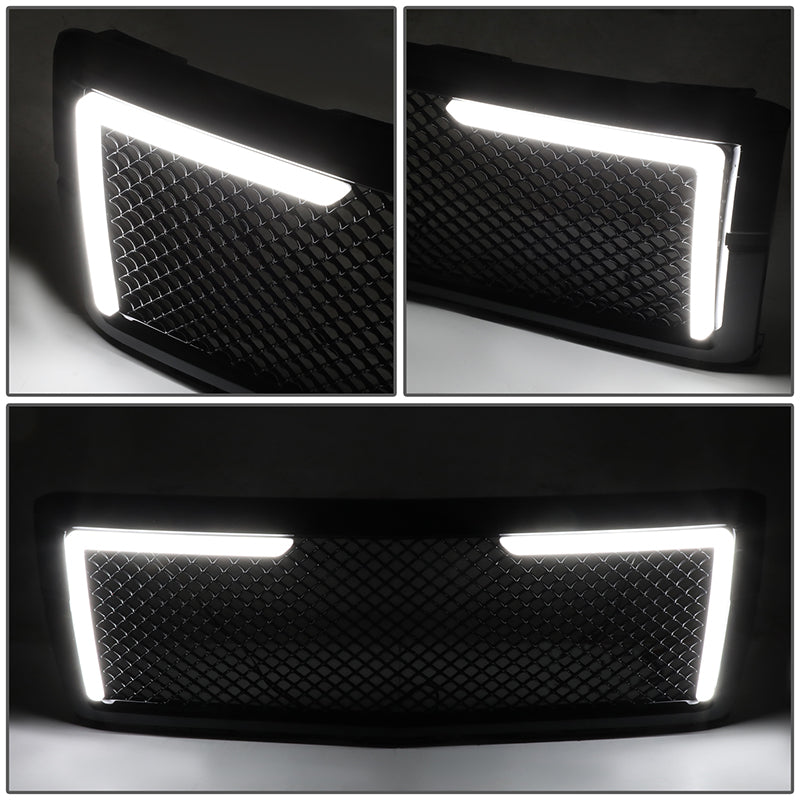 14-15 Chevy Silverado 1500 LED Light Badgeless Diamond Mesh Diamond Front Grille