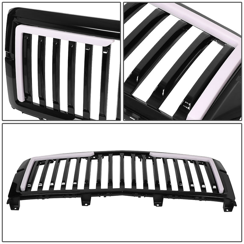 14-15 Chevrolet Silverado 1500 Front Grille + LED Bar - Badgeless Vertical Slat Style