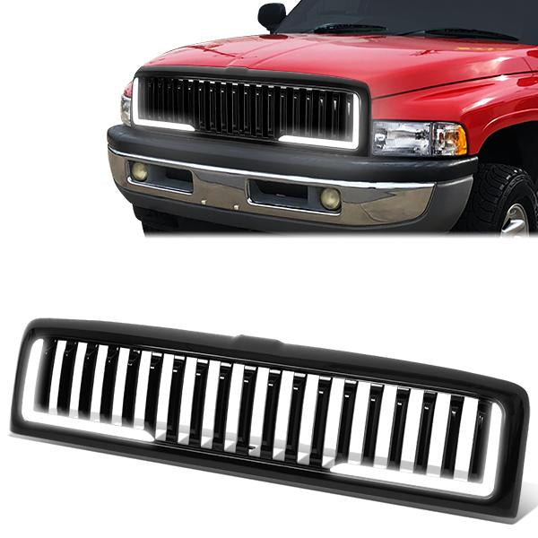 94-01 Dodge Ram 1500 94-02 Ram 2500 3500 LED DRL Front Grille - Vertical Fence Style