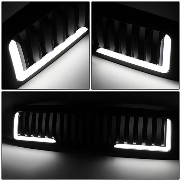 94-01 Dodge Ram 1500 94-02 Ram 2500 3500 LED DRL Front Grille - Vertical Fence Style - Matte