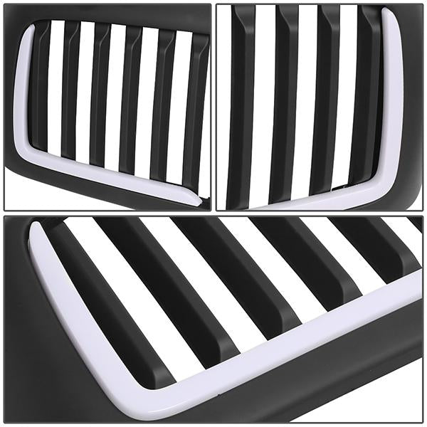 02-05 Dodge Ram 1500 2500 3500 LED DRL Front Grille - Vertical Fence Style - Matte Black