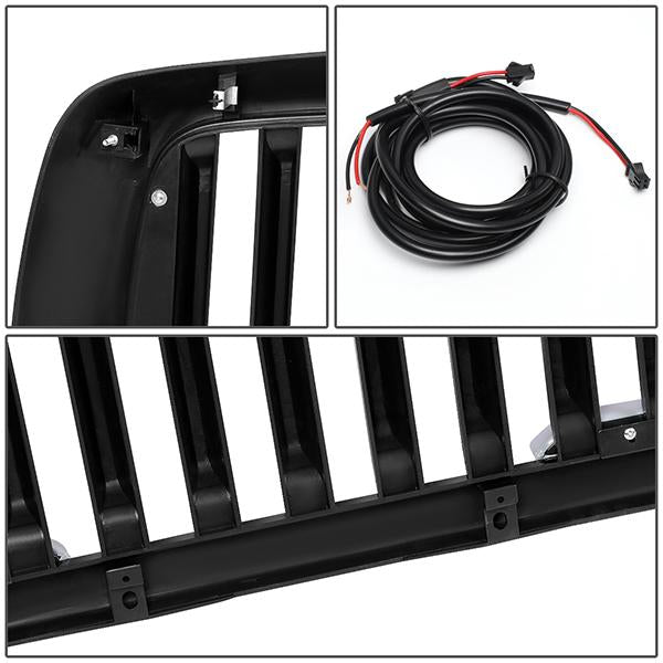 02-05 Dodge Ram 1500 2500 3500 LED DRL Front Grille - Vertical Fence Style - Matte Black