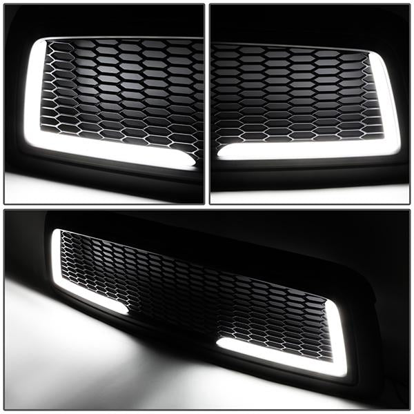 09-12 Ram 1500 LED DRL Front Grille - Badgeless Honeycomb Mesh - Matte Black