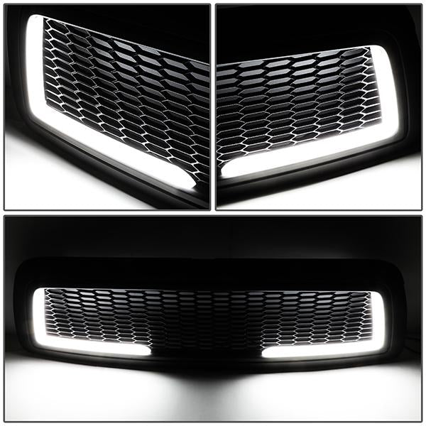 09-12 Ram 1500 LED DRL Front Grille - Badgeless Honeycomb Mesh - Matte Black