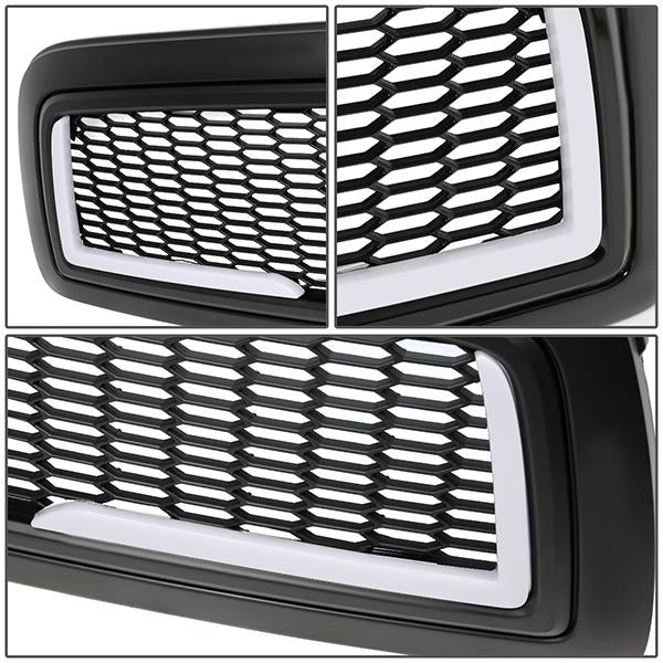 09-12 Ram 1500 LED DRL Front Grille - Badgeless Honeycomb Mesh - Matte Black