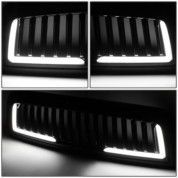 09-12 Ram 1500 LED DRL Front Grille - Badgeless Vertical Fence Style - Gloss Black