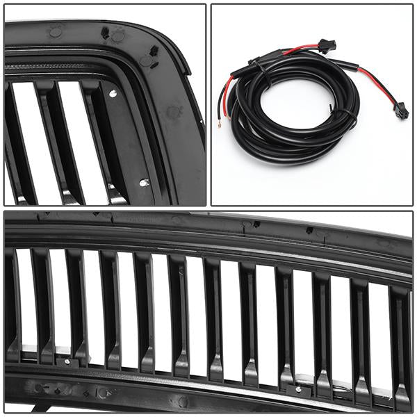 09-12 Ram 1500 LED DRL Front Grille - Badgeless Vertical Fence Style - Gloss Black