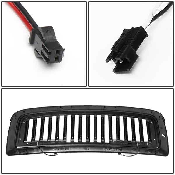 09-12 Ram 1500 LED DRL Front Grille - Badgeless Vertical Fence Style - Matte Black