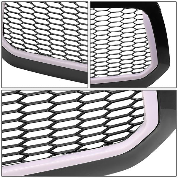 13-19 Ram Truck 1500 & Classic LED DRL Front Grille - Honeycomb Mesh - Gloss Black