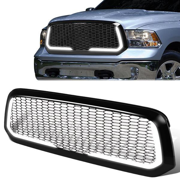 13-19 Ram Truck 1500 & Classic LED DRL Front Grille - Honeycomb Mesh - Gloss Black