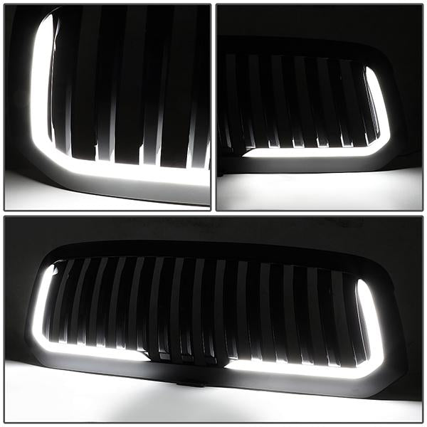 13-19 Ram Truck 1500 & Classic LED DRL Front Grille - Badgeless Vertical - Gloss Black