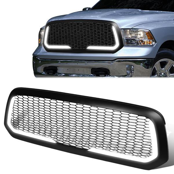 13-19 Ram Truck 1500 & Classic LED DRL Front Grille - Honeycomb Mesh - Matte Black