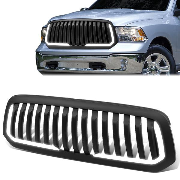 13-19 Ram Truck 1500 & Classic LED DRL Front Grille - Badgeless Vertical - Matte Black