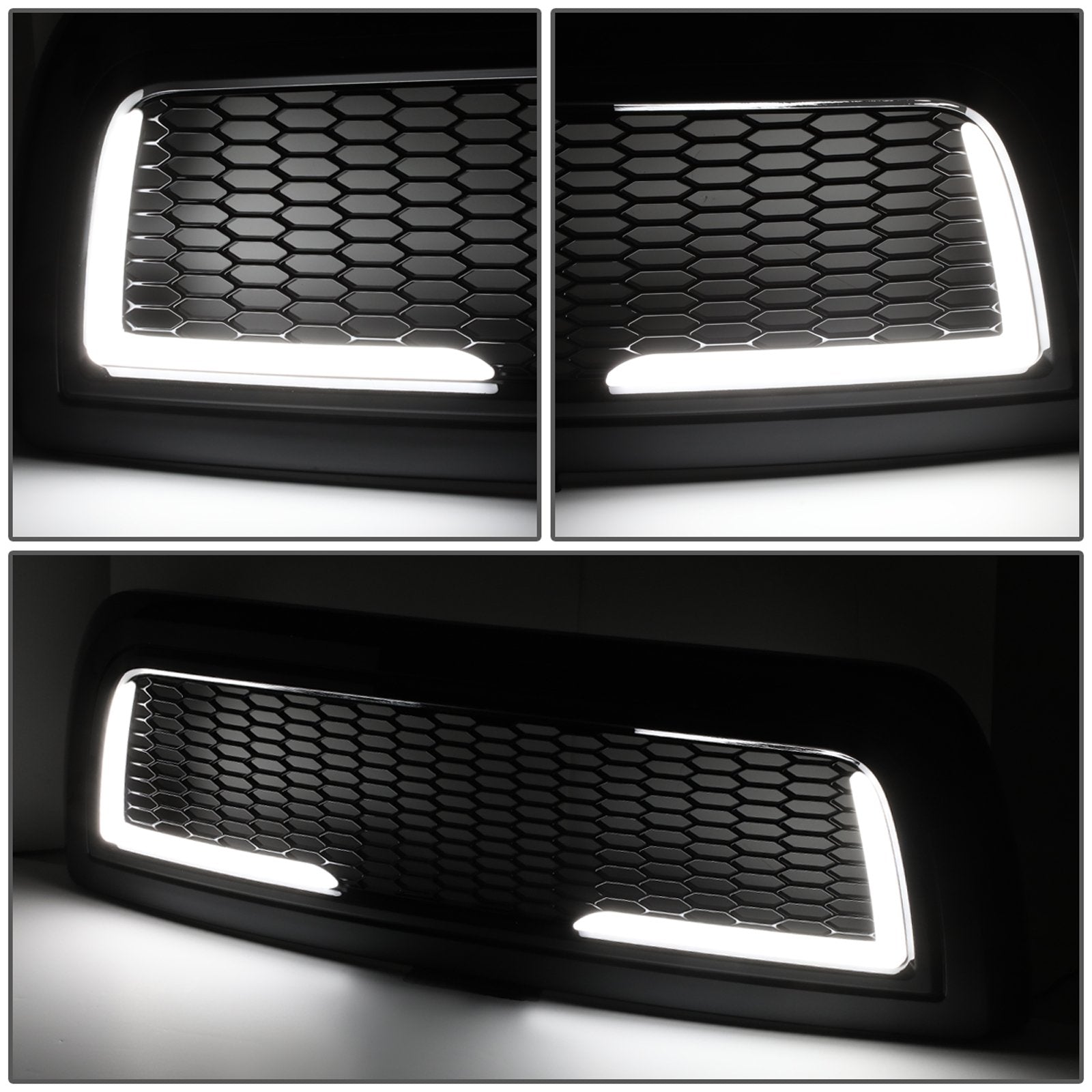 10-18 Ram 2500 3500 LED DRL Front Grille - Badgeless Honeycomb Mesh