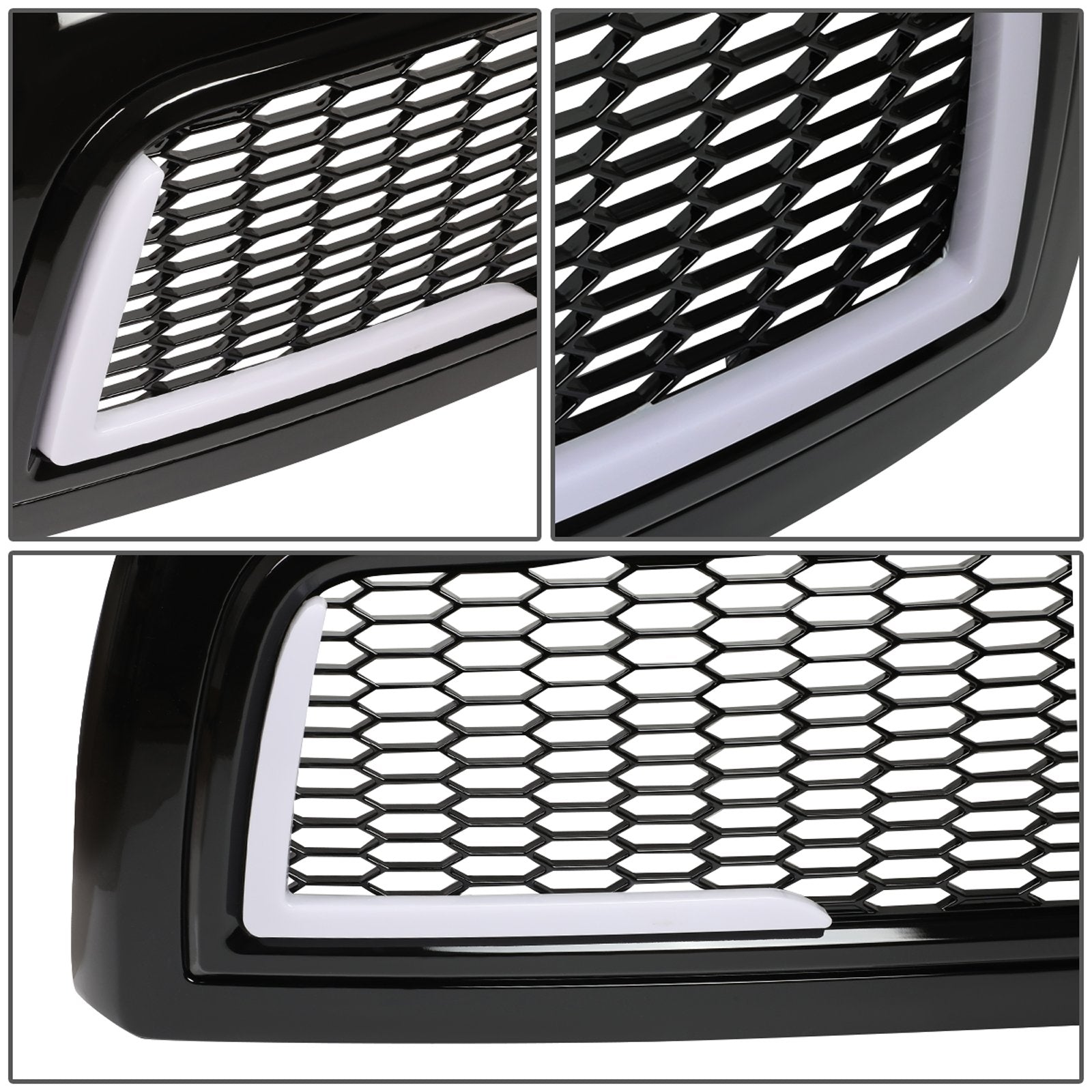 10-18 Ram 2500 3500 LED DRL Front Grille - Badgeless Honeycomb Mesh