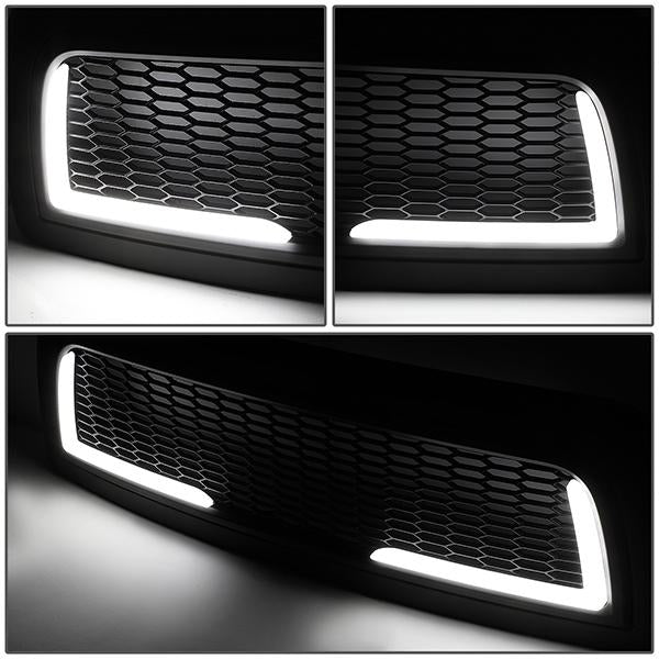 10-18 Ram 2500 3500 LED DRL Front Grille - Badgeless Honeycomb Mesh - Matte Black