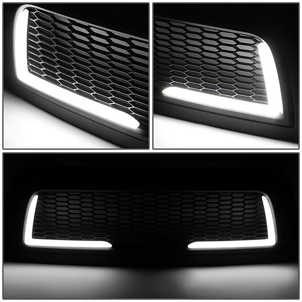 10-18 Ram 2500 3500 LED DRL Front Grille - Badgeless Honeycomb Mesh - Matte Black