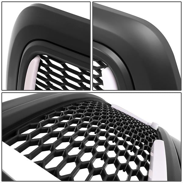 10-18 Ram 2500 3500 LED DRL Front Grille - Badgeless Honeycomb Mesh - Matte Black