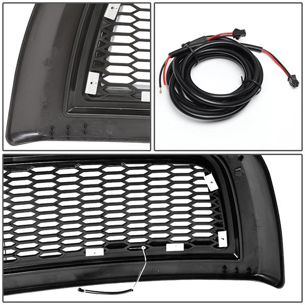 10-18 Ram 2500 3500 LED DRL Front Grille - Badgeless Honeycomb Mesh - Matte Black