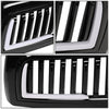 10-18 Ram 2500 3500 LED DRL Front Grille - Badgeless Vertical Fence Style - Gloss Black