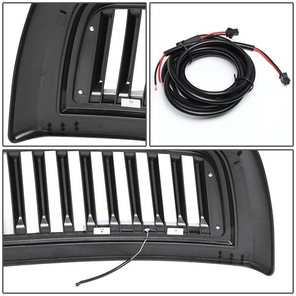 10-18 Ram 2500 3500 LED DRL Front Grille - Badgeless Vertical Fence Style - Gloss Black