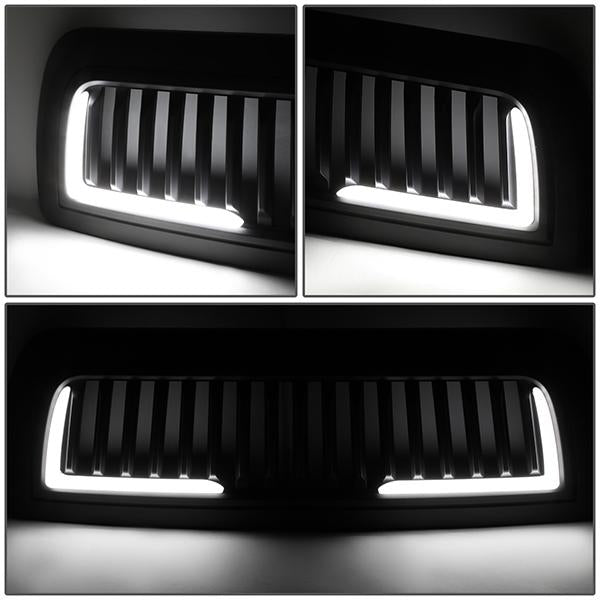 10-18 Ram 2500 3500 LED DRL Front Grille - Badgeless Vertical Fence Style - Matte Black