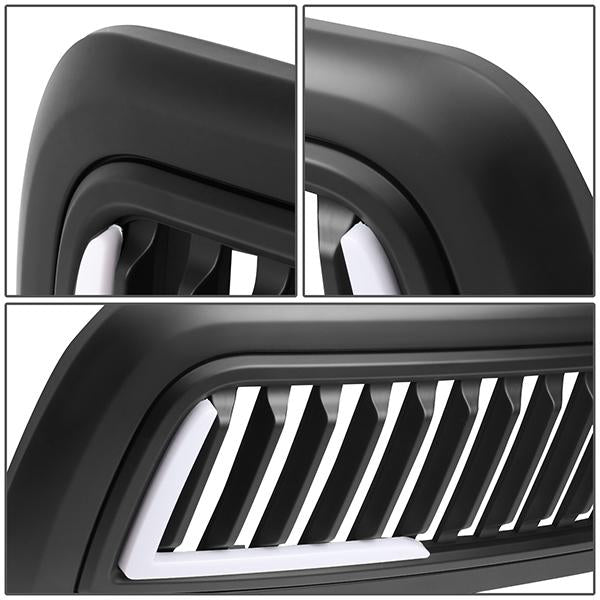 10-18 Ram 2500 3500 LED DRL Front Grille - Badgeless Vertical Fence Style - Matte Black