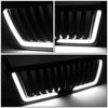 04-08 Ford F150 Front Grille+LED Bar - Badgeless Vertical Fence Style - Black