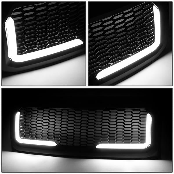 09-14 Ford F150 LED DRL Front Grille - Badgeless Honeycomb Mesh - Gloss Black