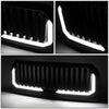 15-17 Ford F150 Front Grille+LED Bar - Badgeless Vertical Fence Style - Black