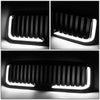 99-04 Ford F250 F350 F450 F550 Super Duty Front Grille+LED Bar - Vertical Fence Style - Black