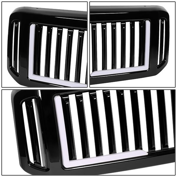 05-07 Ford F250 F350 F450 F550 Super Duty Front Grille+LED Bar - Vertical Style - Black