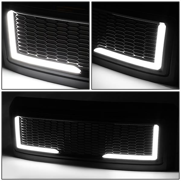 08-10 Ford F250 F350 F450 F550 Super Duty LED DRL Front Grille - Badgeless Honeycomb Mesh
