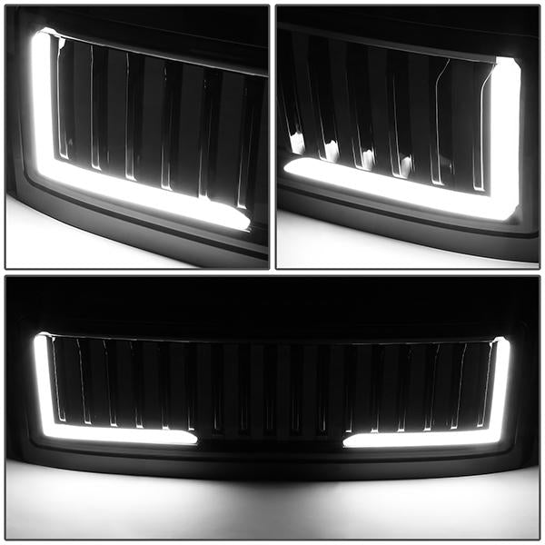08-10 Ford F250 F350 F450 F550 Super Duty LED DRL Front Grille - Badgeless Vertical Fence Style