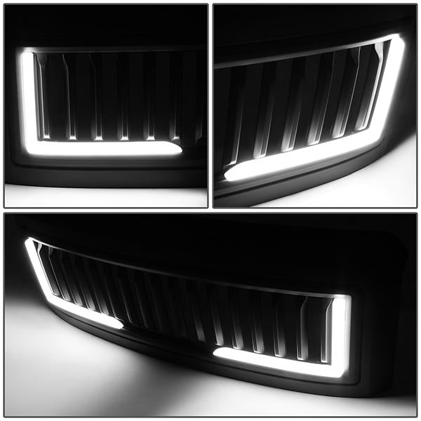 08-10 Ford F-250 - F-550 Super Duty LED DRL Front Grille - Badgeless Vertical Fence Style - Matte