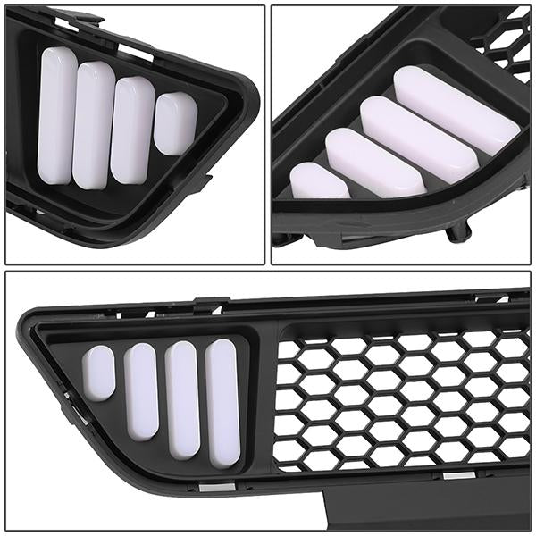 15-17 Ford Mustang Base/Ecoboost/GT LED DRL Front Lower Bumper Grille - Honeycomb Mesh - Black