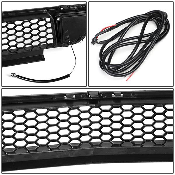 15-17 Ford Mustang Base/Ecoboost/GT LED DRL Front Lower Bumper Grille - Honeycomb Mesh - Black