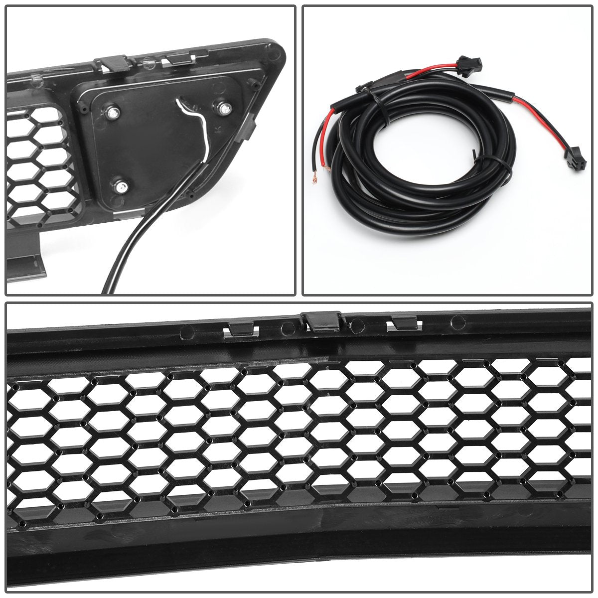 15-17 Ford Mustang Base/Ecoboost/GT LED DRL Front Lower Bumper Grille - Honeycomb Mesh
