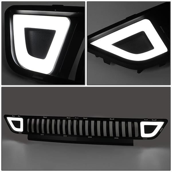 15-17 Ford Mustang Base/Ecoboost/GT LED DRL Front Lower Bumper Grille - Vertical Fence Style