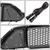 18-20 Ford Mustang Front Upper Bumper Grille w/Antenna LED DRL - Badgeless Honeycomb Mesh