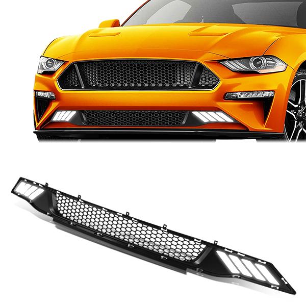 18-19 Ford Mustang 2.3L 5.0L Front Lower Bumper Grille - Honeycomb Mesh - Black