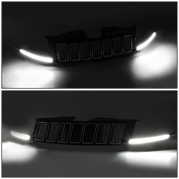 14-16 Jeep Grand Cherokee LED DRL Front Grille - Honeycomb Mesh - Black