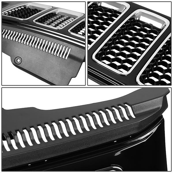 14-16 Jeep Grand Cherokee LED DRL Front Grille - Honeycomb Mesh - Black