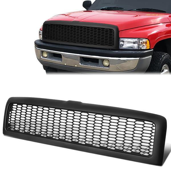 94-02 Dodge Ram 1500 2500 3500 Front Grille - Honeycomb Mesh - Matte Black