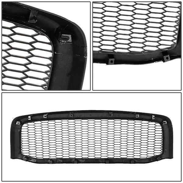 06-09 Dodge Ram 1500 2500 3500 Front Grille - Badgeless Honeycomb Mesh - Black