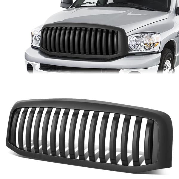 06-09 Dodge Ram 1500 2500 3500 Front Grille - Vertical Fence Style - Matte Black